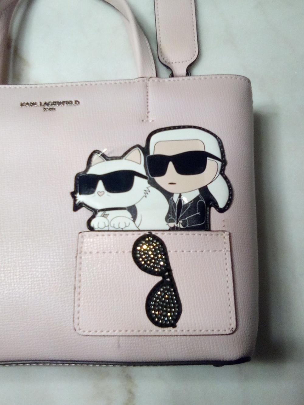 Pink Karl Lagerfeld Cartoon Satchel